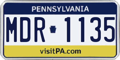 PA license plate MDR1135