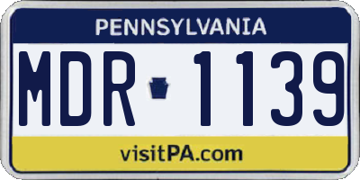 PA license plate MDR1139