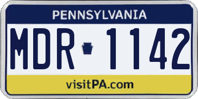 PA license plate MDR1142