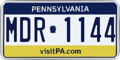 PA license plate MDR1144