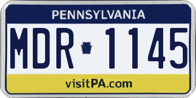 PA license plate MDR1145