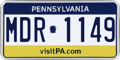 PA license plate MDR1149