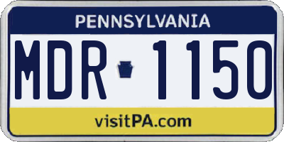 PA license plate MDR1150