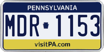 PA license plate MDR1153
