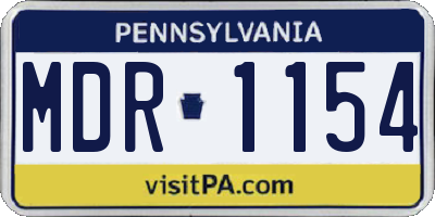 PA license plate MDR1154