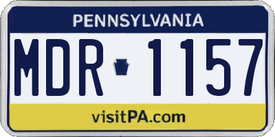PA license plate MDR1157