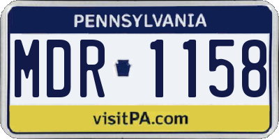 PA license plate MDR1158