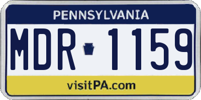 PA license plate MDR1159