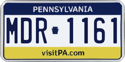 PA license plate MDR1161