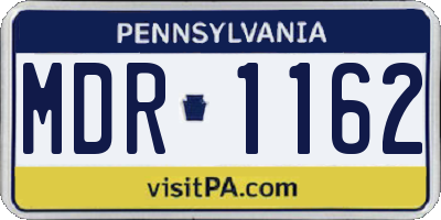 PA license plate MDR1162