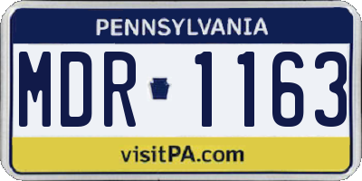 PA license plate MDR1163