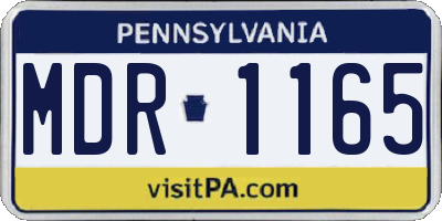 PA license plate MDR1165