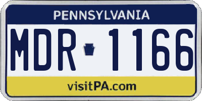 PA license plate MDR1166