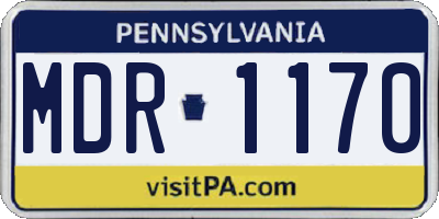 PA license plate MDR1170