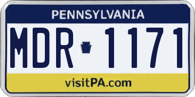 PA license plate MDR1171