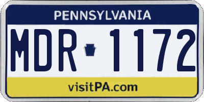 PA license plate MDR1172
