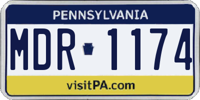 PA license plate MDR1174