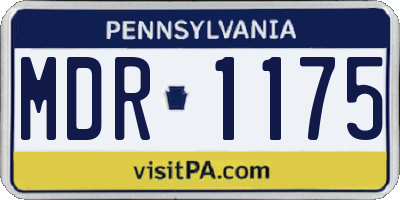 PA license plate MDR1175