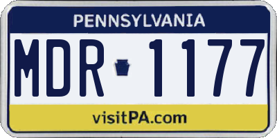 PA license plate MDR1177