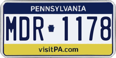 PA license plate MDR1178