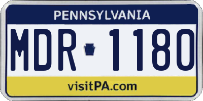 PA license plate MDR1180