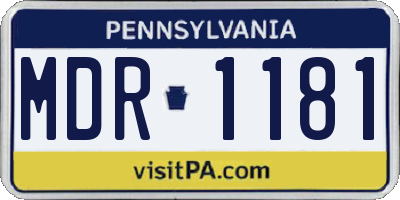 PA license plate MDR1181