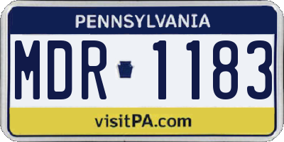 PA license plate MDR1183