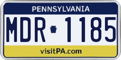 PA license plate MDR1185