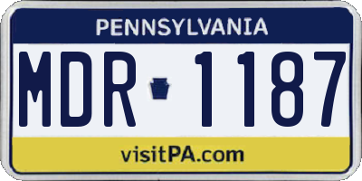 PA license plate MDR1187