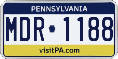 PA license plate MDR1188