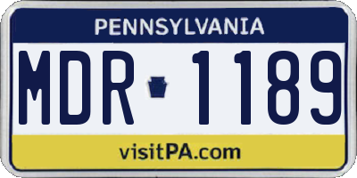 PA license plate MDR1189