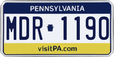 PA license plate MDR1190