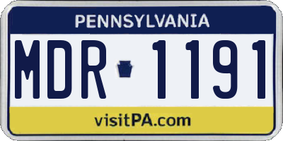 PA license plate MDR1191