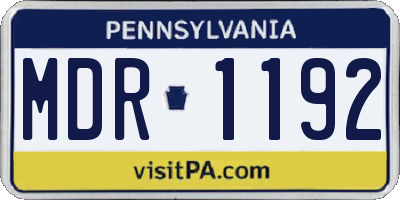 PA license plate MDR1192