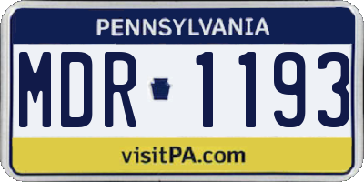PA license plate MDR1193
