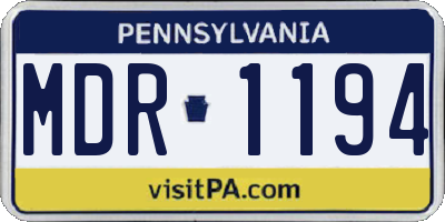 PA license plate MDR1194