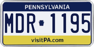 PA license plate MDR1195