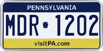 PA license plate MDR1202