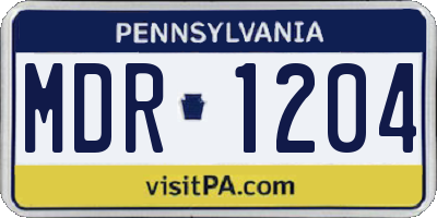 PA license plate MDR1204