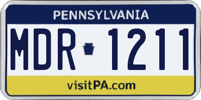 PA license plate MDR1211