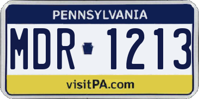PA license plate MDR1213