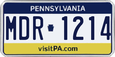 PA license plate MDR1214
