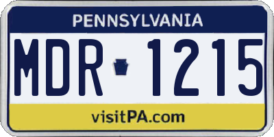 PA license plate MDR1215