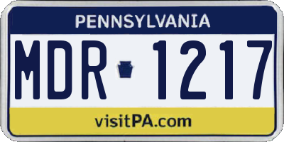 PA license plate MDR1217