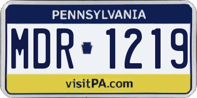 PA license plate MDR1219