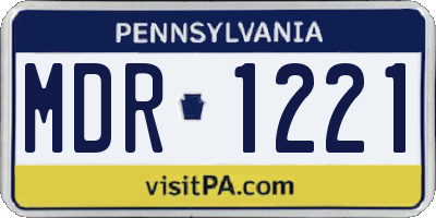 PA license plate MDR1221