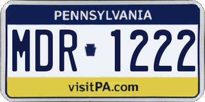 PA license plate MDR1222