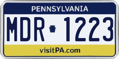 PA license plate MDR1223