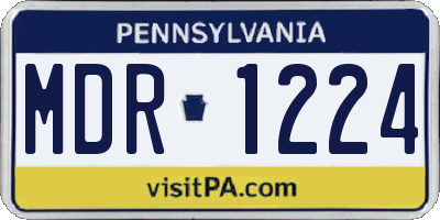 PA license plate MDR1224