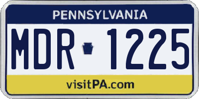 PA license plate MDR1225